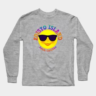 Colorful Cartoon Sun EDISTO ISLAND SOUTH CAROLINA Long Sleeve T-Shirt